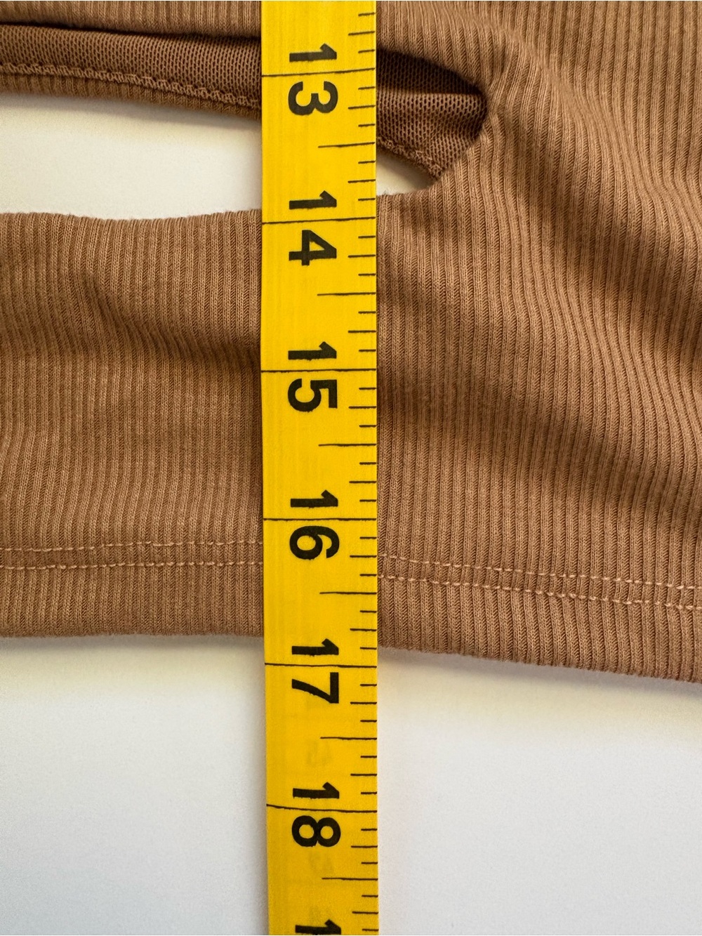 Princess Polly Tan Asymmetrical Long Sleeve  Crop Top With Cutout Size 10 - Picture 9 of 9